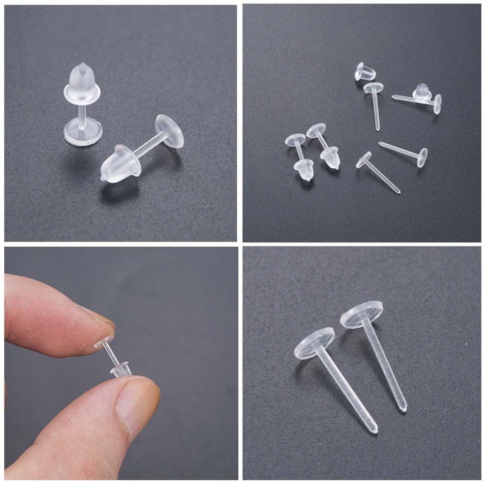 Jewelry Parts Jewelry Making Ear Protect Pure Color Ear Hole Blockage Ear Post Plastic Stud Earring