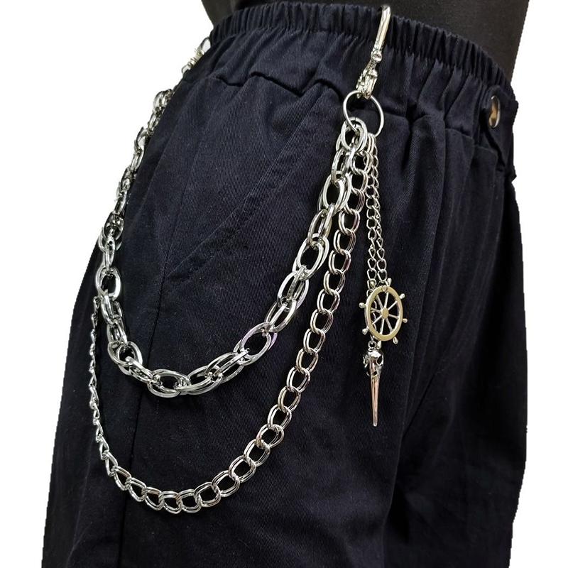 Панк Металл Паутина Скелет Подвеска Поясная Цепь Многослойная Джинсовая Цепь Хип-Хоп Цепь для Брюк Аксессуары для Одежды Подарки
