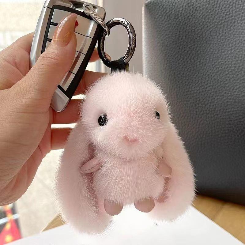 Cute Oudiao Velvet Long Eared Rabbit Doll Childrens Toys Plush Pendant Bags Schoolbag Keychain Hanging Drop Party Favors Gifts