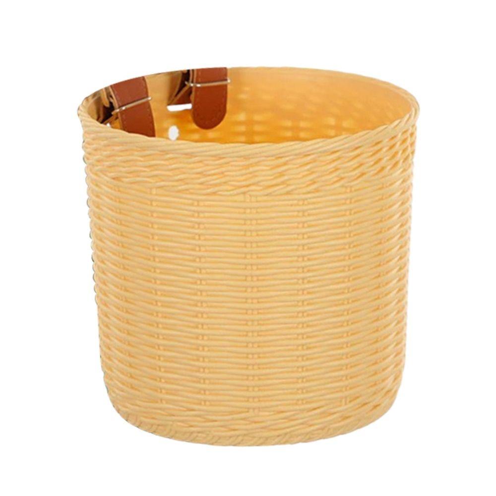 Retro Woven Front Handle Carrier Plastic Children's Bicycle Scooter Basket Front Riding Basket