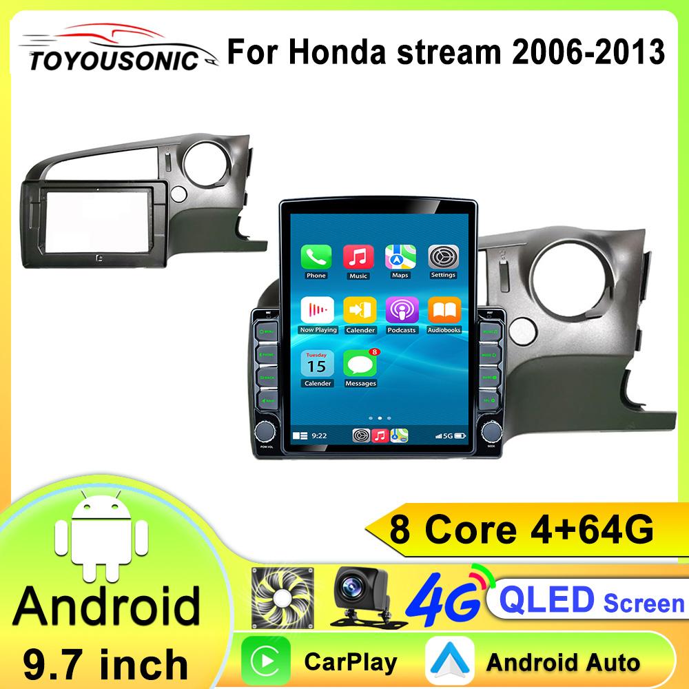 Android 13 автомобильное радио для Honda Stream 2 2006 - 2013 мультимедийный видеоплеер 4G GPS Carplay Автомагнитола Стерео 9,7 ДЮЙМОВ 2Din без DVD