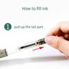 Business Transparent 0.38mm Large Capacity Writing Pen Piston Fountain Pen Fountain Pen Ink Pens