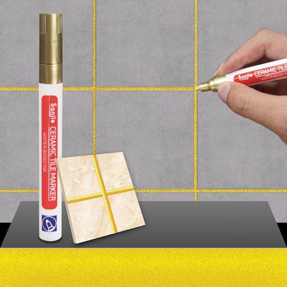 2pcs New Waterproof White Wall Tile Marker Pen Grout Restorer Gap Repair For Bathroom Floor Seam Paint Filling Construction Tools