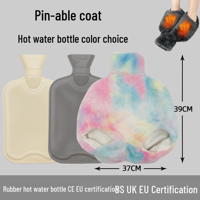 Explosion-Proof Hot Water Bottle: Rubber Design for Stomach and Feet, Long-Lasting Warmth