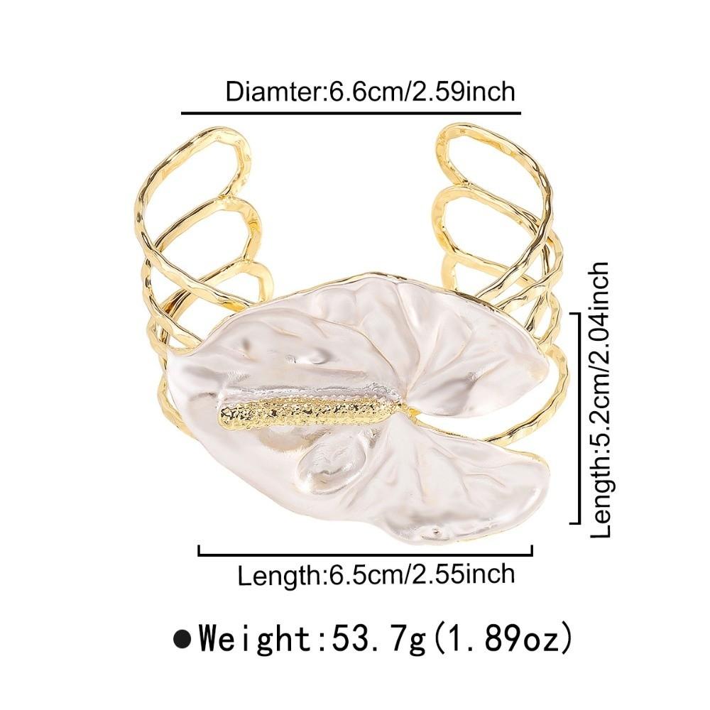 Bohemian Iris Flower Armband Leaf Arm Bangle Personalized 3D Flower Metal Bracelet Girls