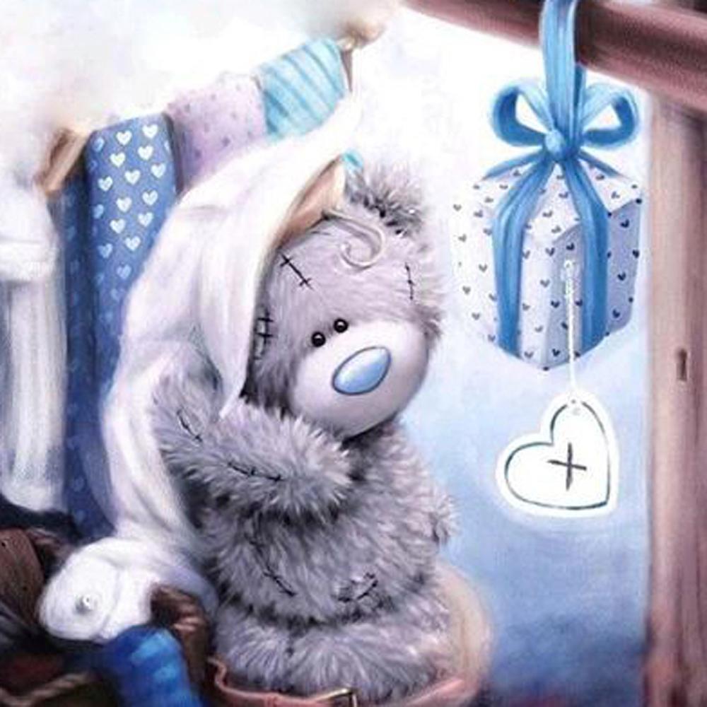 5D алмазная живопись цветок Алмазная вышивка Рождественский Маппет Медведь мозаика Diy набор для вышивки крестом художник украшение дома подарок