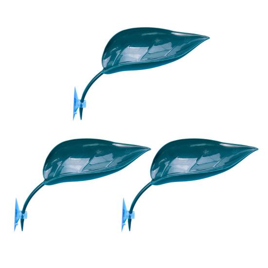3 Pcs Turtle Basking Platform Leaf Shape Bearded Dragon Basking Platform with Suction Cups Tree Frog Tank Accessories for Leopard Gecko Tank Decor
