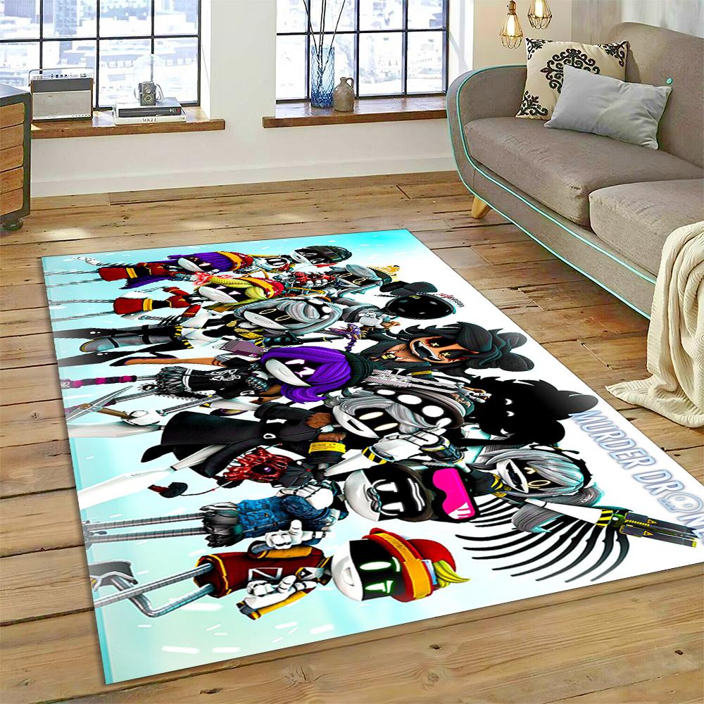 2025 New Style Murder Drones Uzi V Cartoon Robot Rug Carpet for Living Room Bedroom Home Decor, Floor Mat Non-slip Sofa Doormat