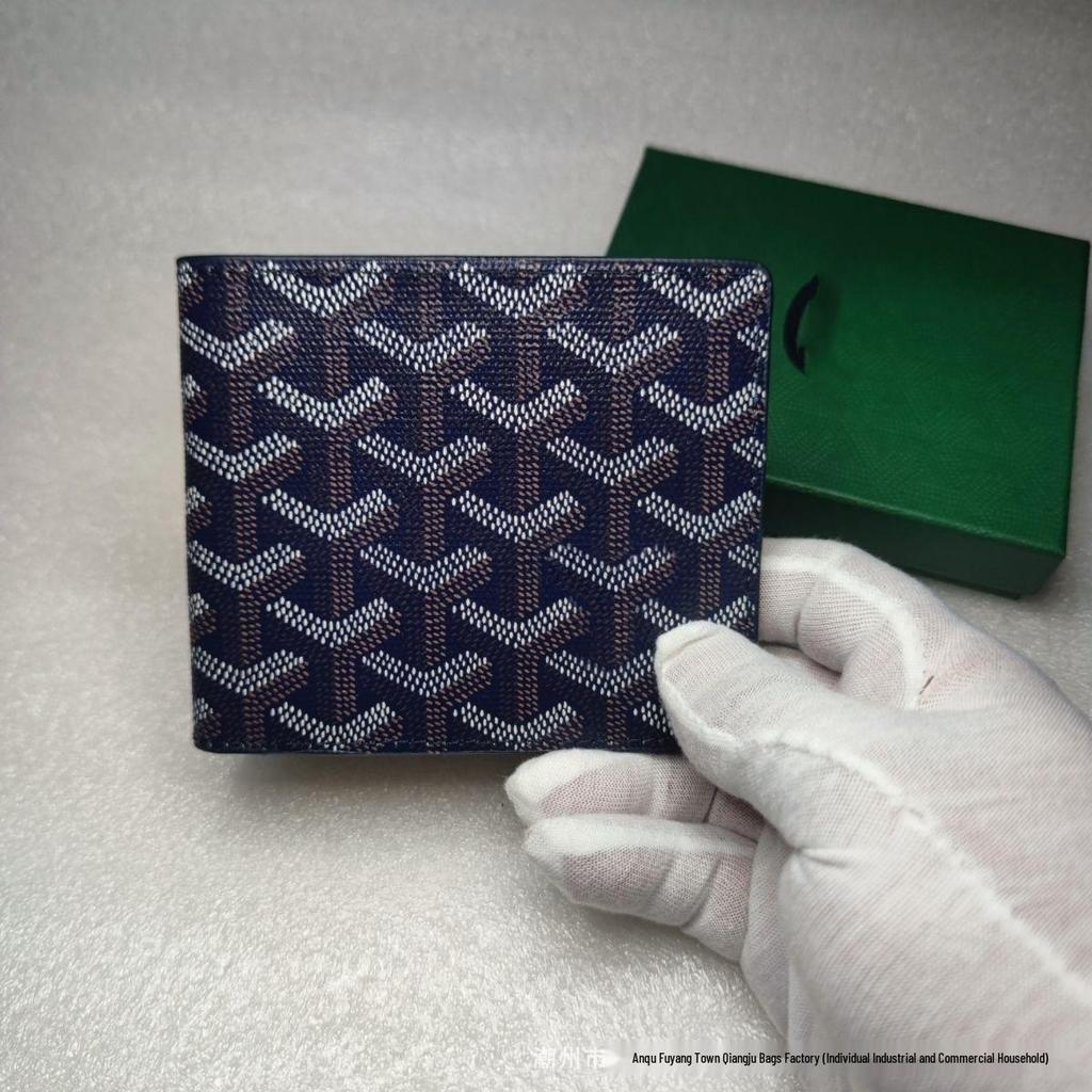 Трендовый кошелек «гусиная лапка» 2025: Стиль Goyard, Множество отделений для карт, Универсальный модный аксессуар в европейском и американском стиле.