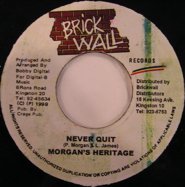 7-дюймовая пластинка MORGAN HERITAGE Never Quit NONE Brickwall Recor 1999 Ямайка Регги Ска Даб Б/у