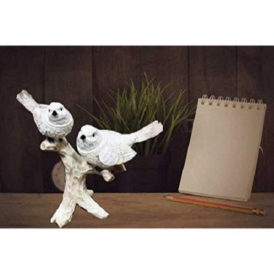 Декоративная белая статуэтка пары птиц, сидящая на ветке дерева, статуэтка для домашнего декора, подарочные изделия на Дивали, спальня, офисный стол, гостиная
