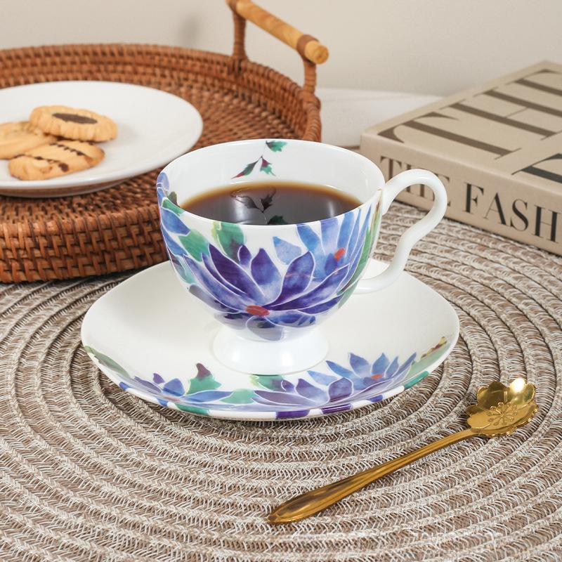 200 мл чайный сервиз Ldyllic Flowers керамическая кофейная чашка в британском стиле с блюдцем и ложкой