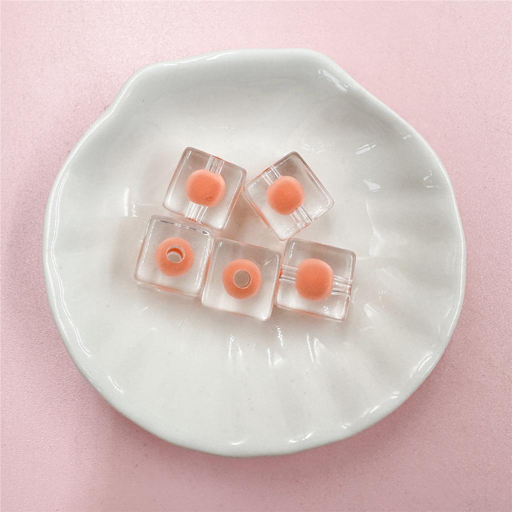 Брелок Ювелирные Аксессуары 5 шт. Прозрачный 12 мм Модный Ручной работы Сэндвич Квадрат Материал для изготовления DIY Браслет Свободные Бусины Яркое Лицо Акрил