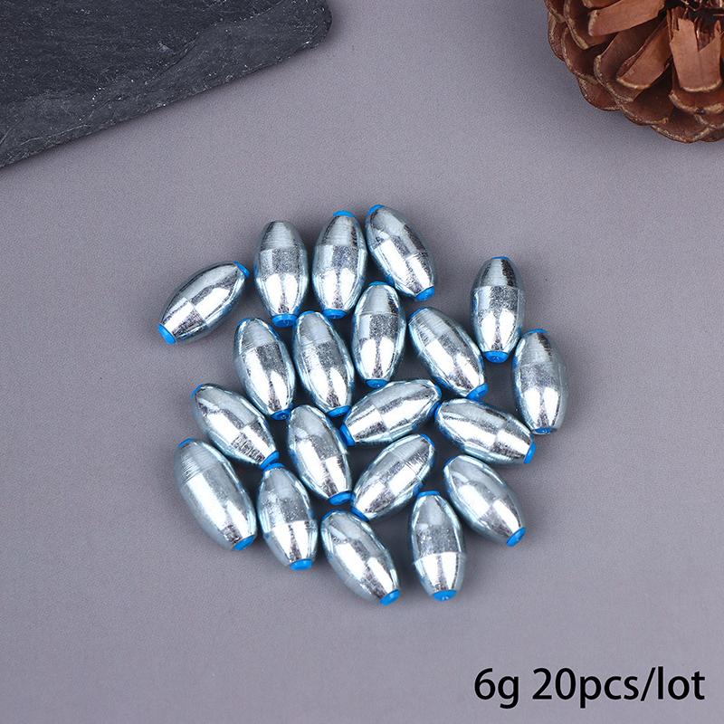 20Pcs Alloy Carbon Steel Hollow Olive Fishing Sinkers Assorted Weights 3g-10g Pack of 8 Fishing Accessories