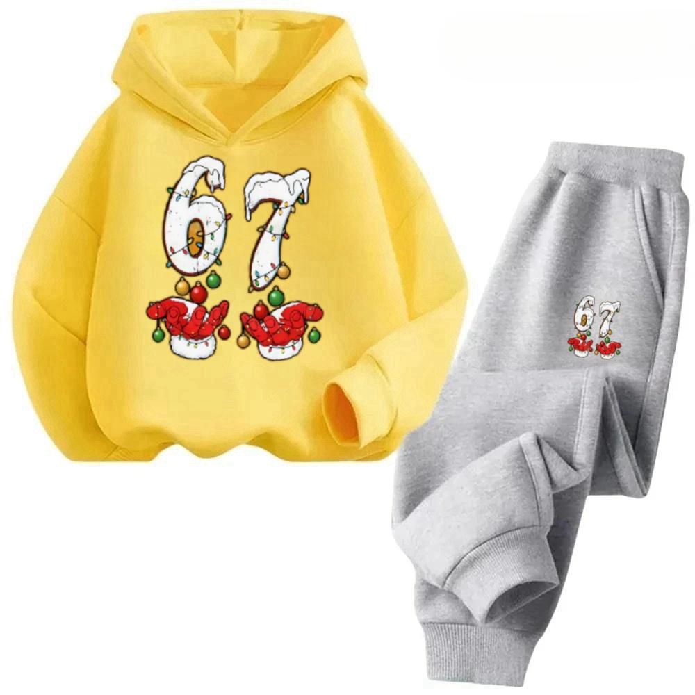 67 Гипоаллергенный детский костюм, приятный к коже, 2 предмета, одежда для игр 2026, детский удобный комплект из толстовки