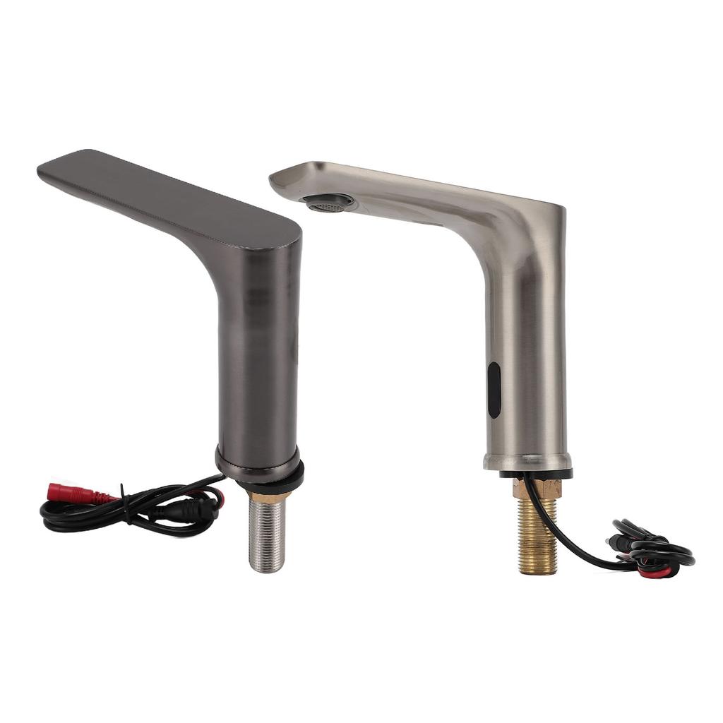 Бесконтактный электронный смеситель с питанием от батареи, вертикальный смеситель для раковины в ванной комнате, наружная резьба G1/2