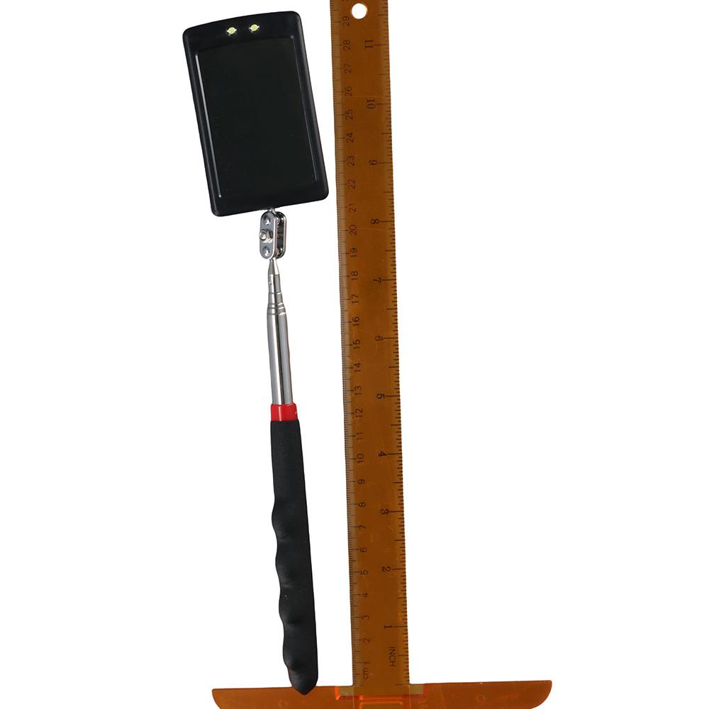 2 LED Lighted Telescoping LED Light Square Telescopic Inspection Mirror Flexible Mechanic