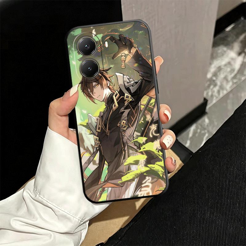 Мягкий чехол для телефона Genshin Impact Чжун Ли для Xiaomi Poco X5 X6 X7 X8 Pro Max X3 F7 F8 Ultra M8 M7 M6 M5 Redmi 15 15C 14C 13C 12C X