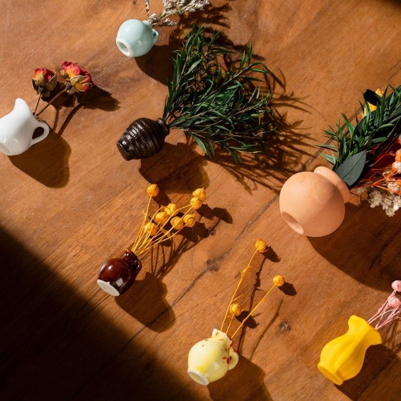 Набор из 7 магнитных мини-ваз для холодильника, украшение для дома, набор из дружелюбной керамики