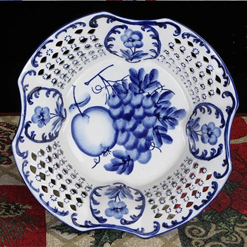 Полая тарелка для фруктов Керамическая тарелка Высокие ножки Фруктовница Миска для закусок Декоративная посуда Поднос для еды Корзина для фруктов Украшения для хранения