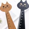 1PC Wooden Cute Cartoon Cat Household Straight Ruler Student Tools Sewing Ruler Drawing Ruler