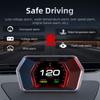 Автомобильный HUD Head Up Display OBD2 GPS Бортовой компьютер Температура воды Расход топлива ЖК-цифровой спидометр Датчик Автоматический измеритель скорости