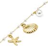 Bracelet - LUXENTER - Brisa Marina - perle blanche - finition or jaune 18 carats - motifs maritimes