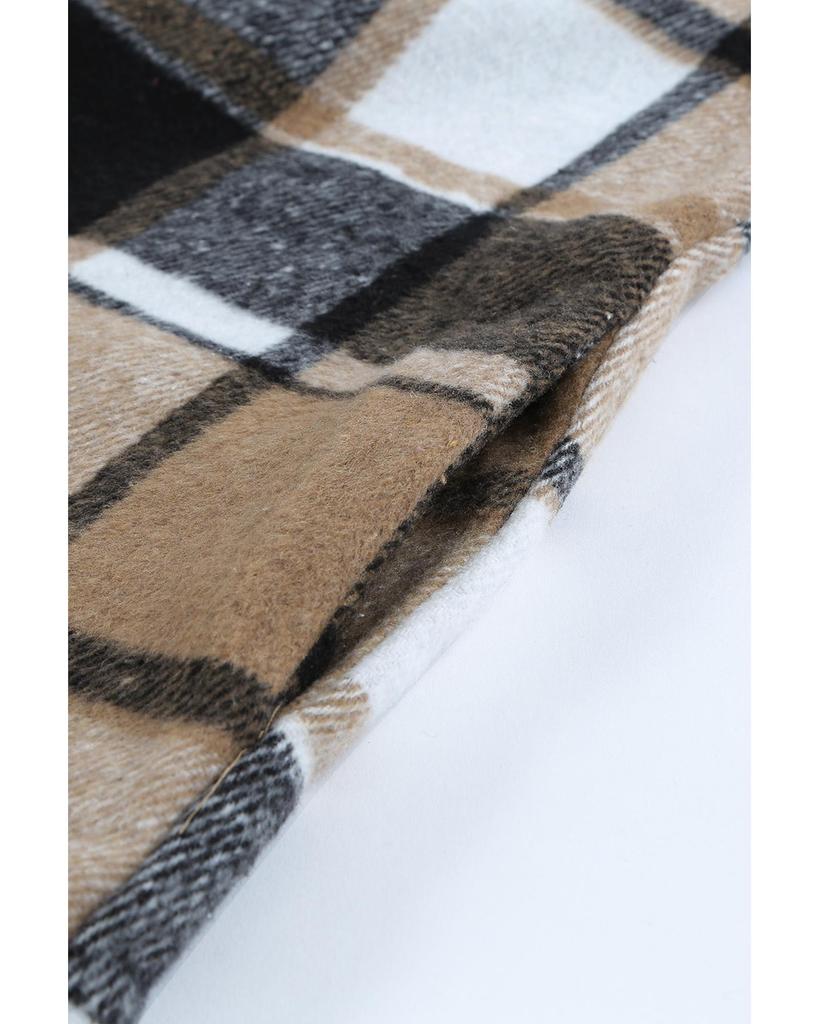 Azura Exchange Куртка-рубашка с клетчатым принтом на пуговицах