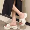 Летние НОВЫЕ стильные модные и элегантные повседневные сандалии на платформе на подошве, однотонные модные тапочки с круглым носком и открытым носком НЕТ:Q2948