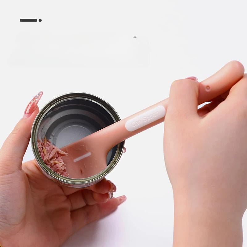 Cat Canning Spoon Dog Wet Food Pet Feeding Stir Long-handled Cat Spoon Can Open Lid Pet Canning Spoon