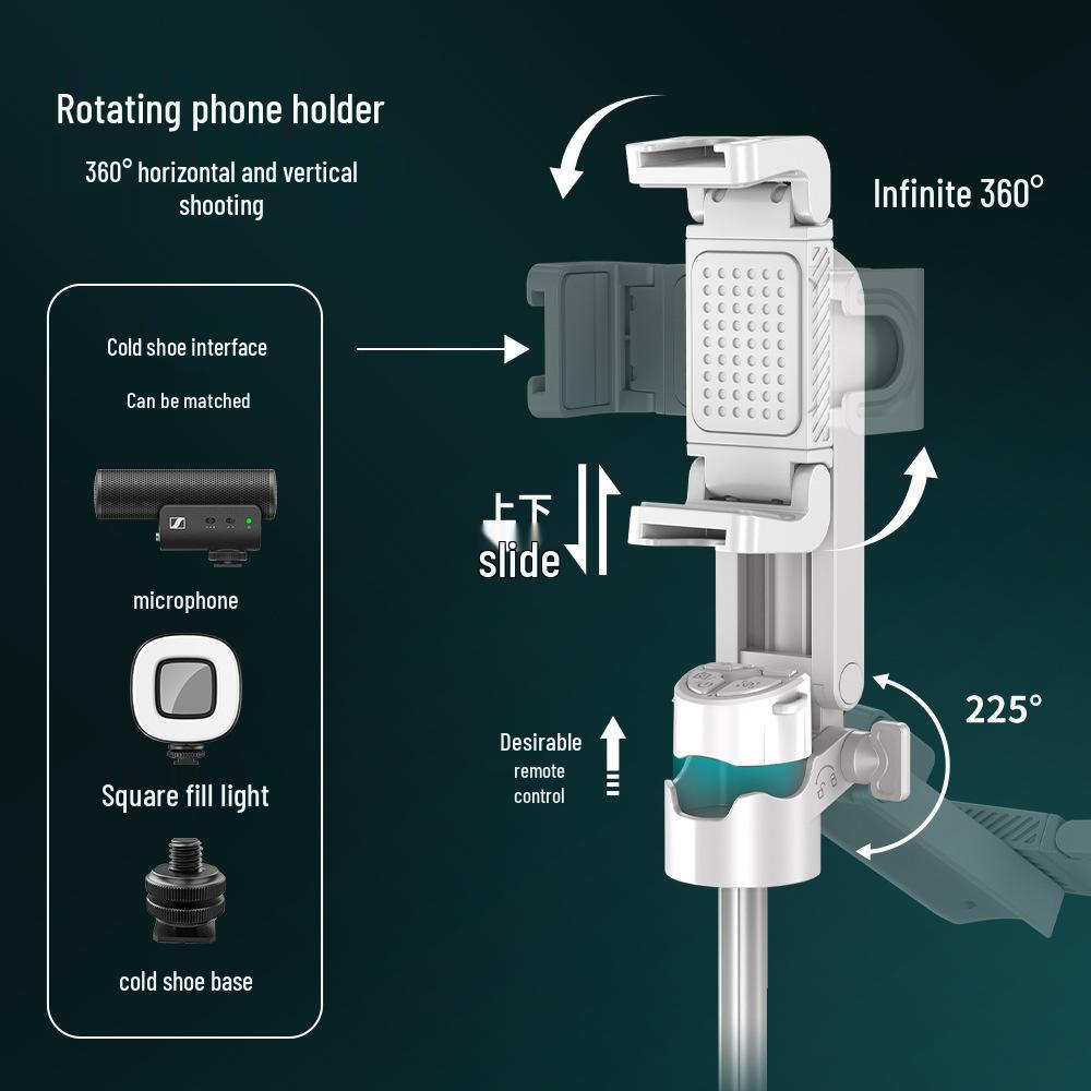 Bluetooth-селфи-палка P15Y с регулируемым фокусом и дистанционным управлением - Настольная подставка и мини-ручка для фотосъемки на телефон.
