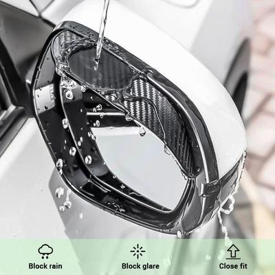 1 пара универсальных автозапчастей, защита от дождя, зеркало заднего вида, автомобильное зеркало заднего вида, дождевик для бровей, углеродное волокно