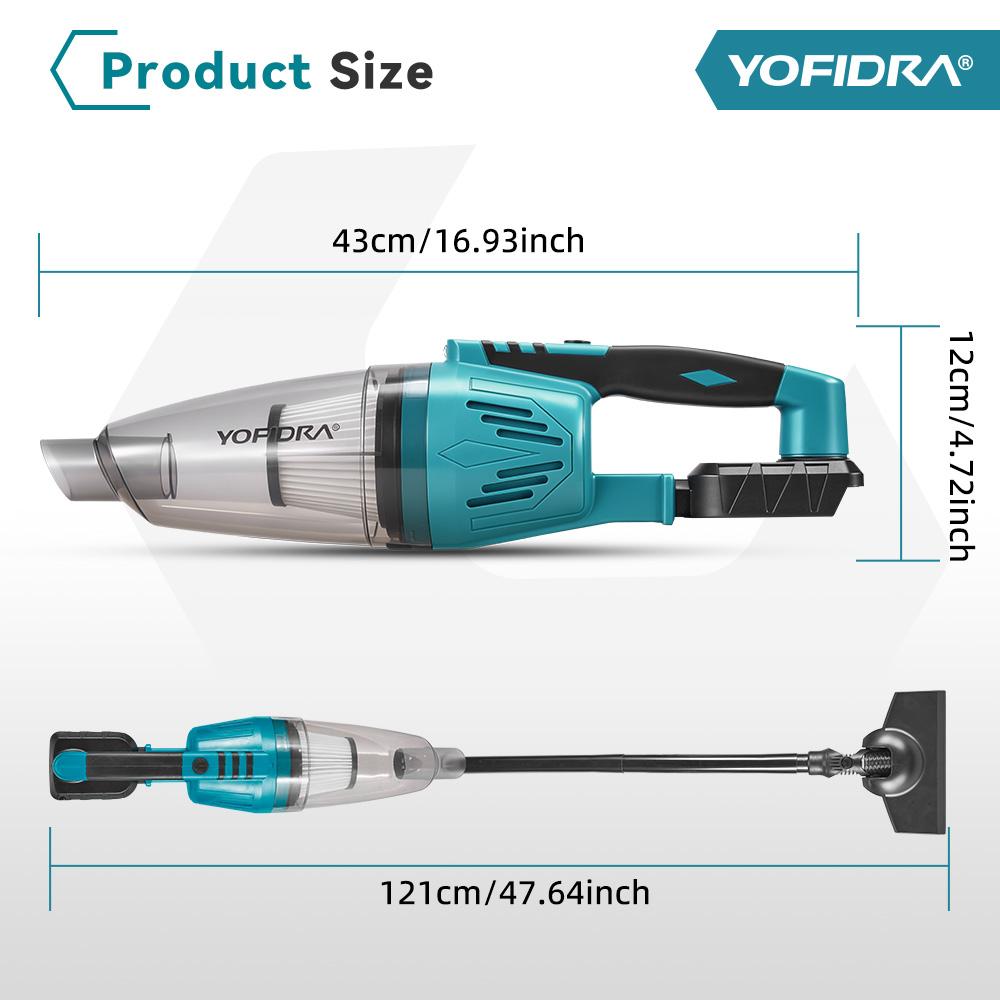 Yofidra 1500 Вт Электрический беспроводной пылесос Портативный аккумуляторный бытовой инструмент для уборки Для аккумулятора Makita 18 В Штифт