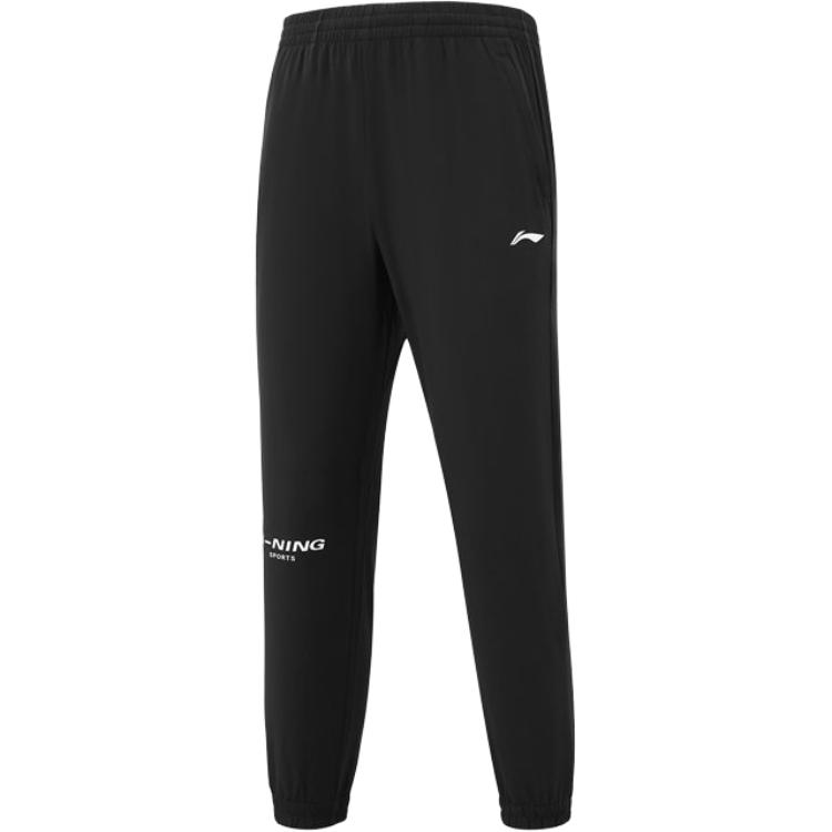 Li Ning Повседневные брюки мужские черные умеренные спортивные штаны AYKU857-1