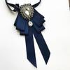 Винтажная брошь в виде галстука-бабочки из ткани с кристаллами, корейская мода, галстуки-бабочки, галстуки для женщин, белый рубашечный воротник, роскошные ювелирные аксессуары