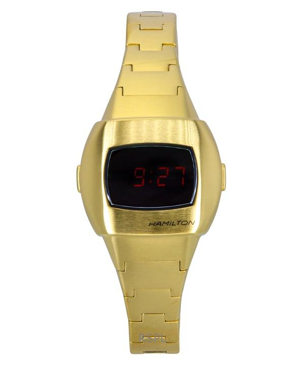 Hamilton American Classic PSR 74 Золотистый Нержавеющая сталь Красный циферблат Кварцевые H52314130 100М Унисекс часы