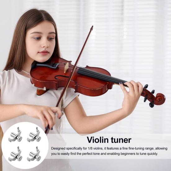 4 шт. машинки для точной настройки скрипки 1/8, никелированная сталь, микромашинки для эрху и детской скрипки, простые в установке регуляторы струн, набор для настройки скрипки для начинающих