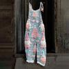 Women's Jumpsuit  Print Casual Loose Vintage Shoulder Strap Cotton Linen