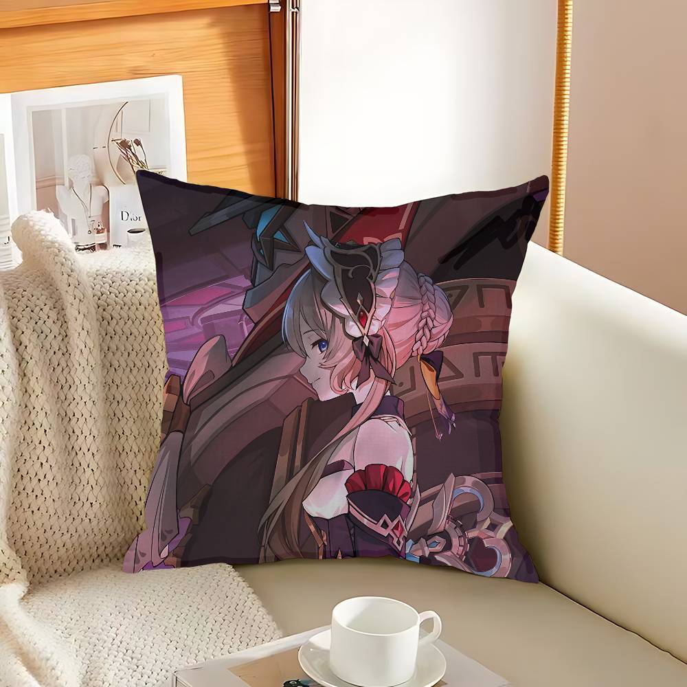 Anime Game Genshin Impact Stitch Lucky Dragon Pillow Cover Sofa Cushion Cover Home Room Decoration Children Gift