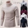 Men's High Collar Sweater Autumn and Winter Fashion Men's Long Sleeve Warm Knitted Turtleneck Sweater Keep Warm Pullovers