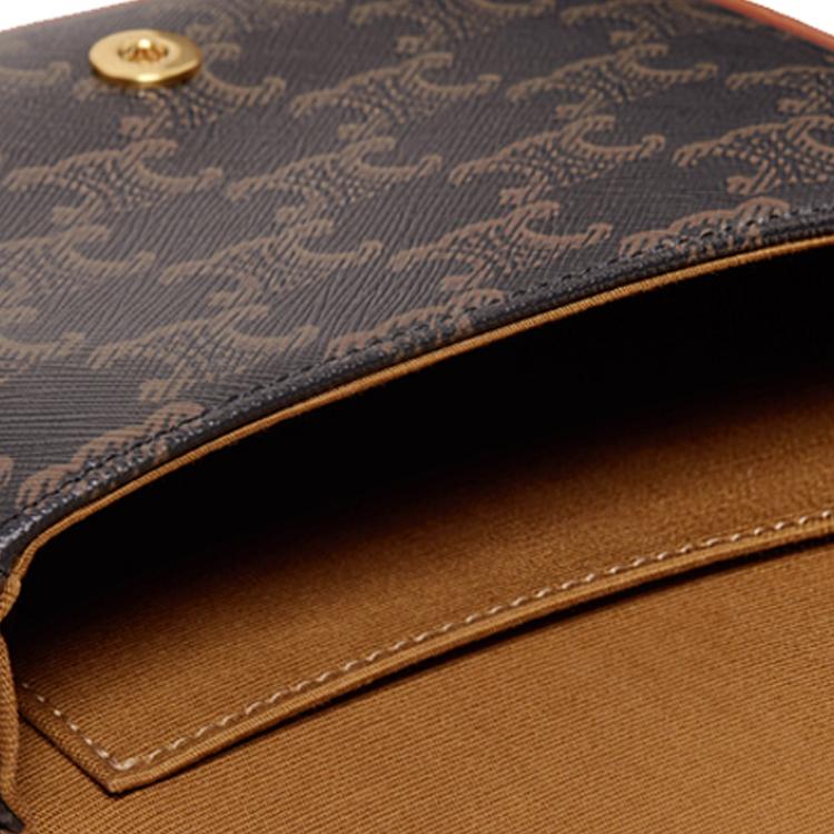Celine Besace Monogram Flap Mini Shoulder Bag Women bags Brown 196702BZJ-04LU