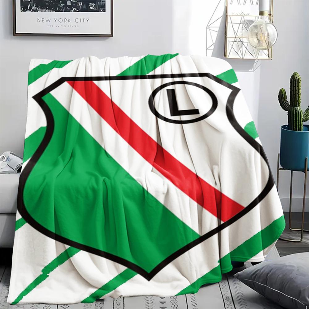 1 шт. Фланелевое одеяло с принтом Legia Warsaw, Высокое качество, Удобное для всех сезонов, Домашний декор, Тепло и комфорт, Идеально для рождественских подарков68