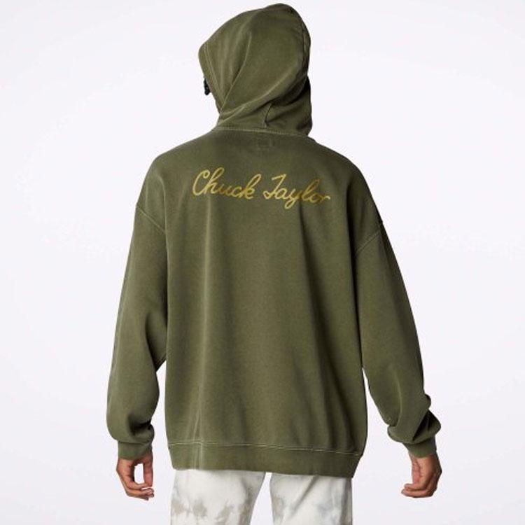 Converse Go to Chuck Taylor Sweatshirts Unisex Green Hooded Moderate Regular 10024025-A02