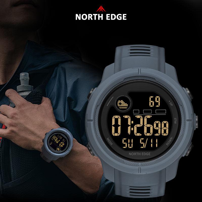 Мужские цифровые часы NORTH EDGE Mars5 для активного отдыха и спорта, модные, многофункциональные, электронные