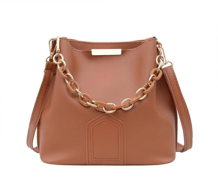 Chic Khaki Green Blue Black Yellow Brown Pu Material Women's Bucket Bag For Spring