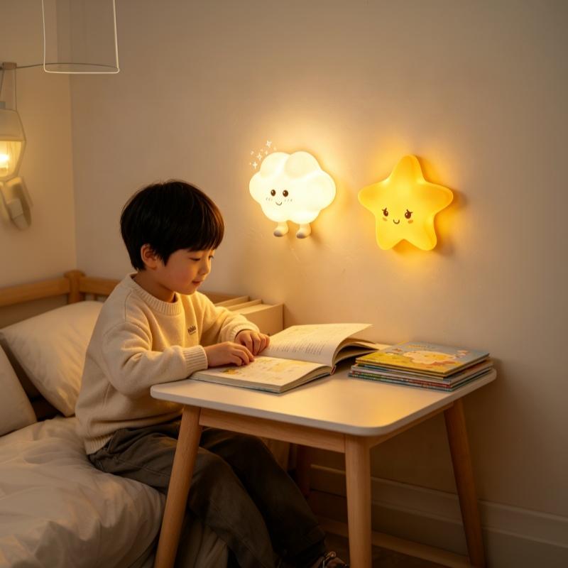 Removable Cloud Star Magnetic Night Light Soft Glow Eye Protection 1Pcs Long Battery Life for Multiple Home Scenarios