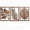 3Pcs Farmhouse Wooden Tropical Leaves Wall Sign Rustic Plant Wall Ornament  Indoor Home Decor