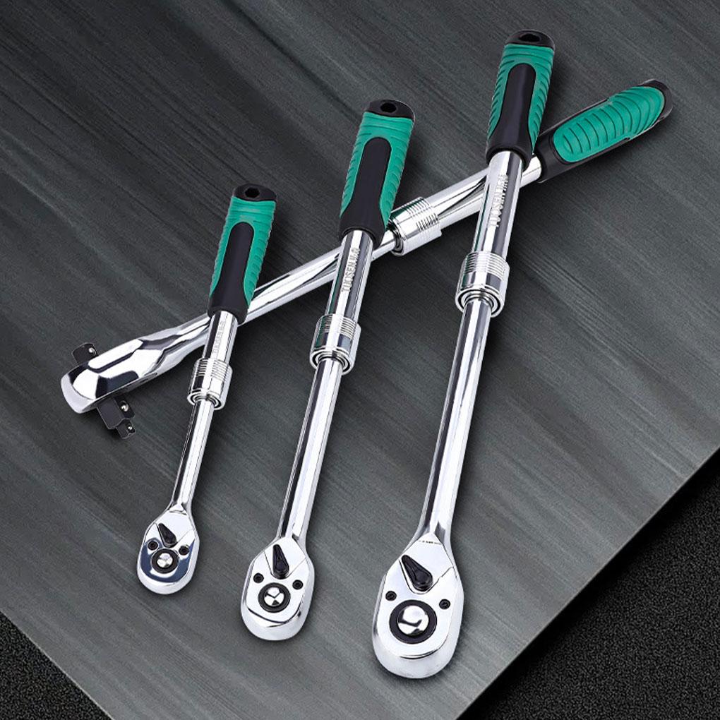 Телескопический ключ из высокоуглеродистой стали, поворотный и расширяющийся, с быстросъемной автомобильной ремонтной головкой на 72 зуба