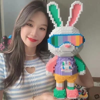 Сделай сам Детская игрушка Конфетный Кролик Разноцветное и Милое Мини 3D Украшение Строительный Блок Микро Кирпичики Рождественский Подарок на День Рождения