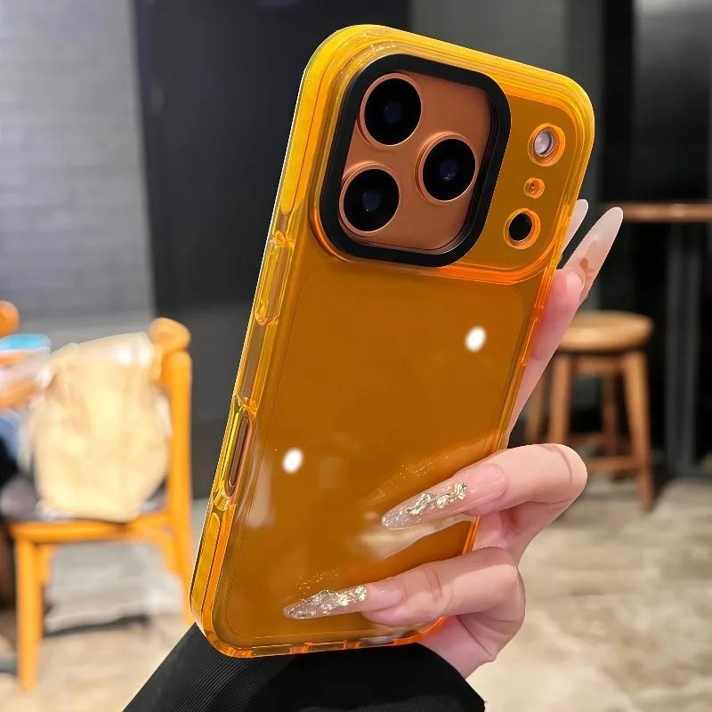 Роскошный прозрачный чехол с подушкой безопасности для iPhone 17 Air 16 Pro Max 15 14 13 12 11 Контрастный бампер Ударопрочный ТПУ Прозрачная крышка